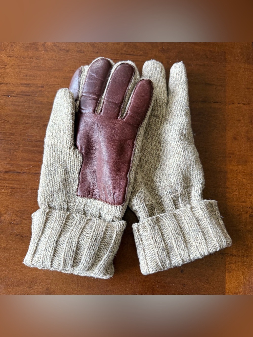 Grandoe Leather and Knit Winter Gloves